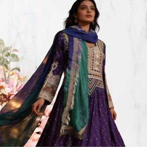AFGHAN DRESS WITH BRAIDED BEADS AND EMBROIDERY~ HANDMADE! Approx Size 12